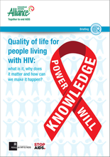 Quality of life for people living with HIV